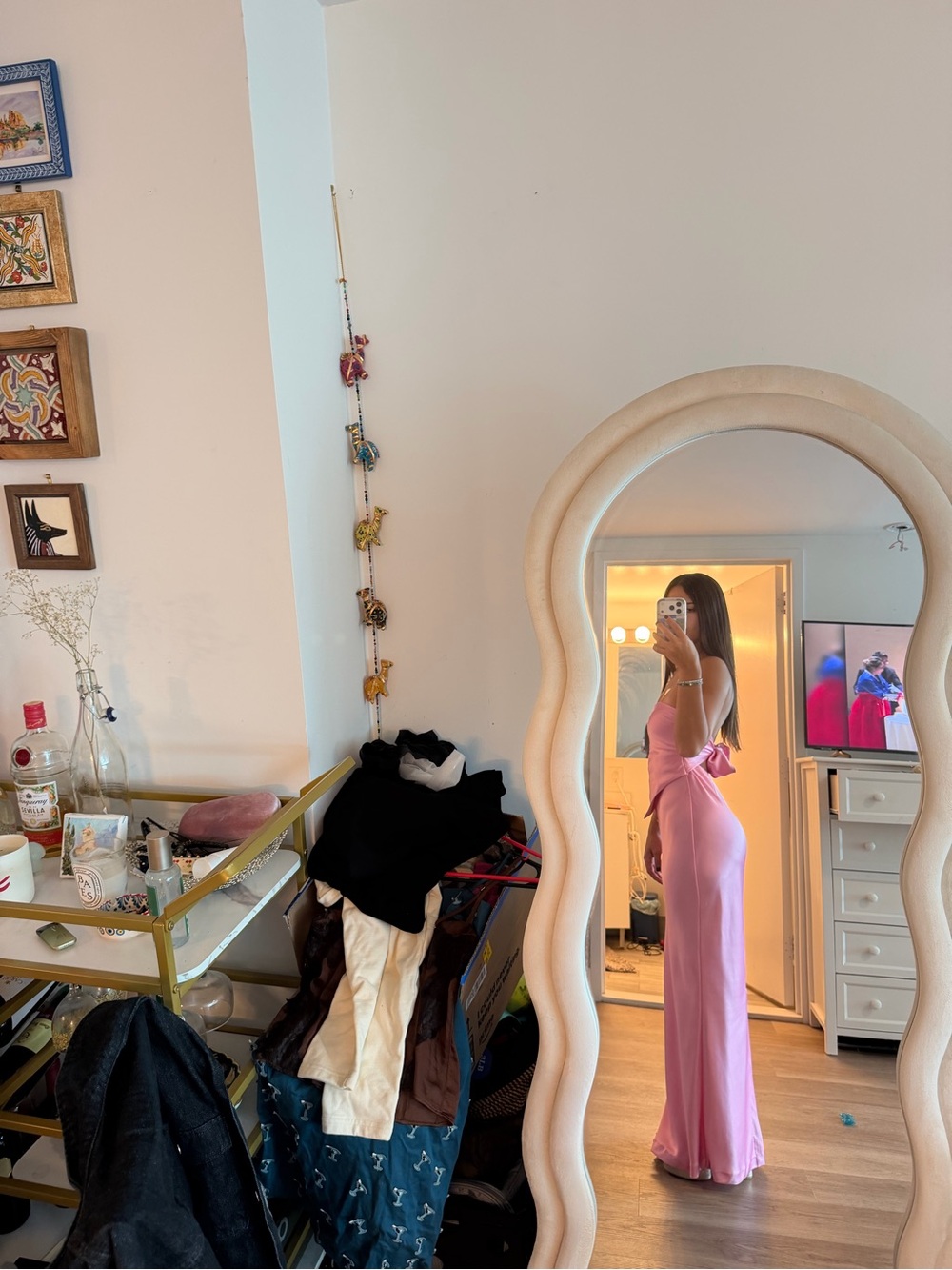 Retrofete Strapless Pink Satin Gown - Picture 2 of 2